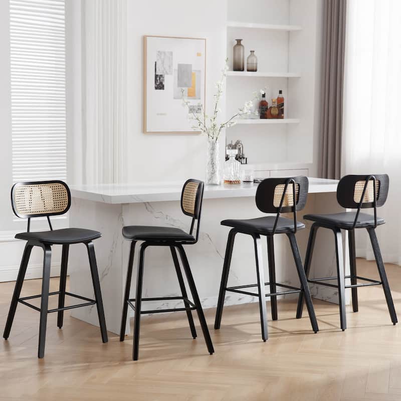 26-Inch Upholstered Counter/ Bar Stools Set of 2 or 3 - 35.1"H x 17.7"W x 19.5"D