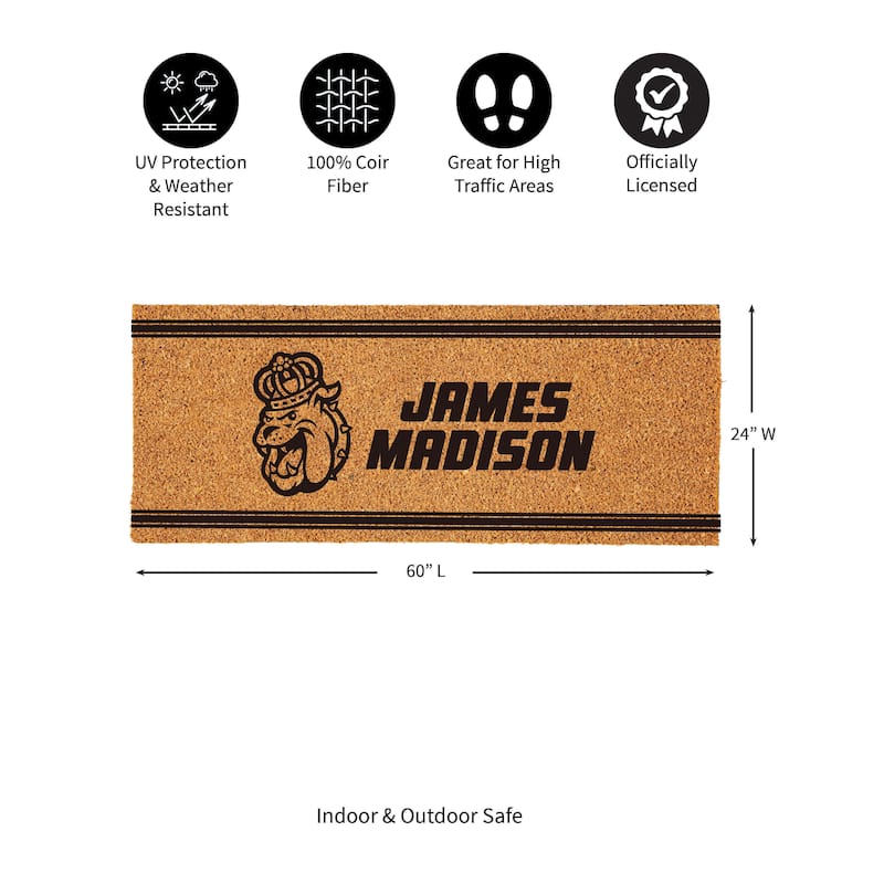 James Madison University Monochrome Indoor/Outdoor Coir Door Mat