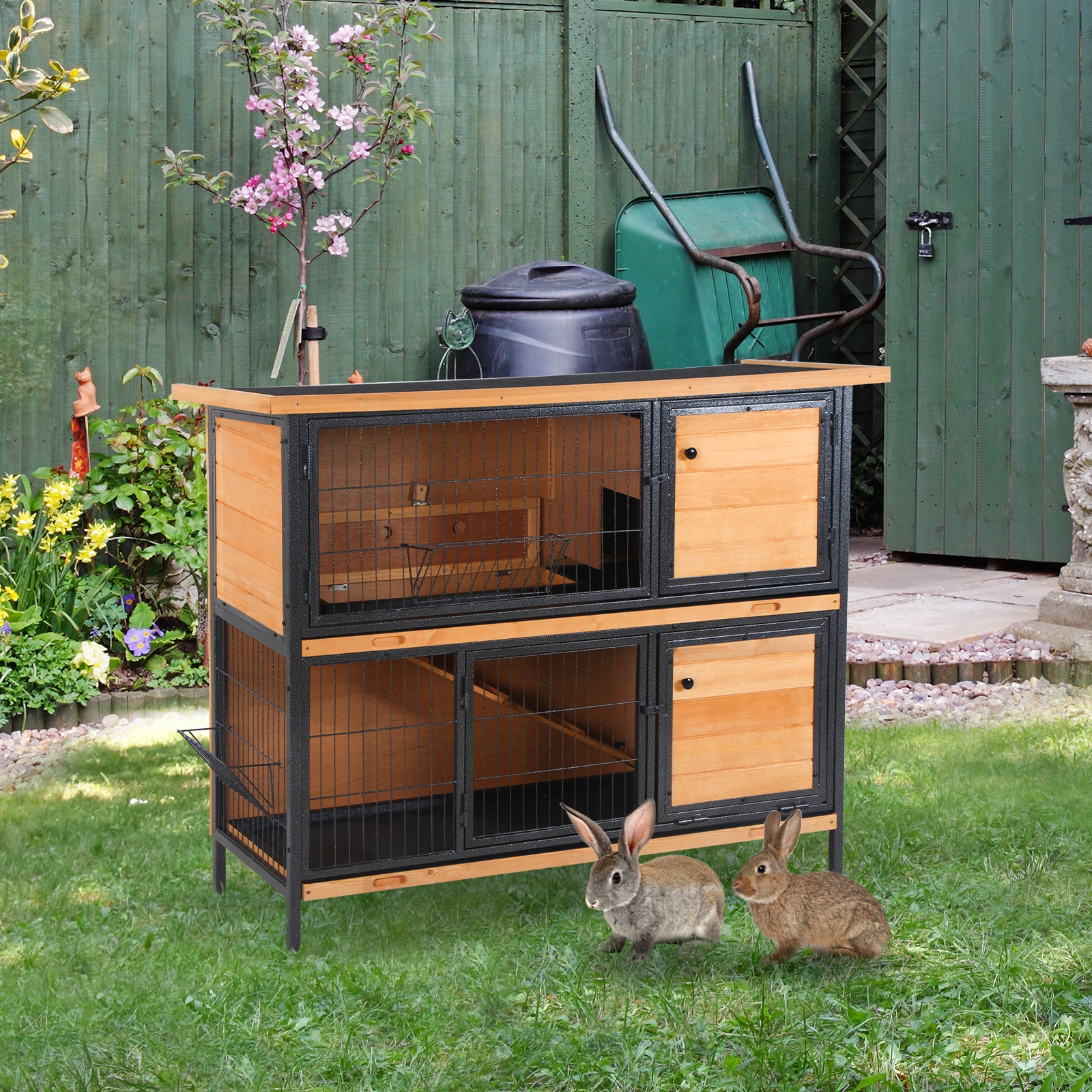 Large metal hot sale rabbit hutch
