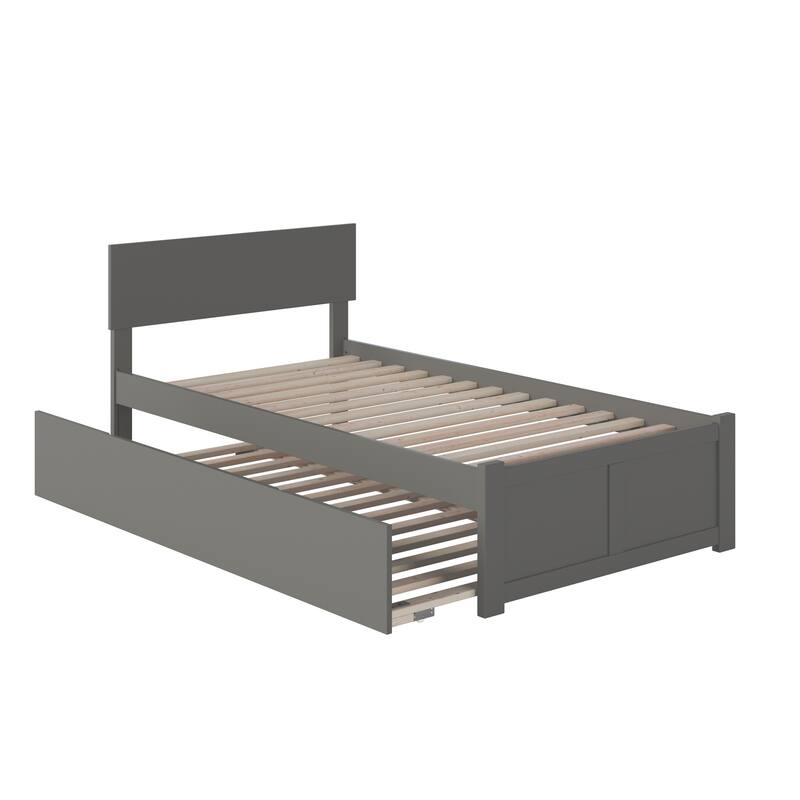 AFI Orlando Platform Bed with Footboard & Twin XL Trundle