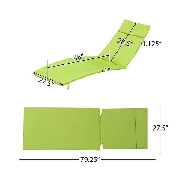 dimension image slide 6 of 10, Salem Outdoor Cushion Set for Chaise Lounge - Cushions only (Set of 2) by Christopher Knight Home - 79.25"L x 27.50"W x 1.50"H