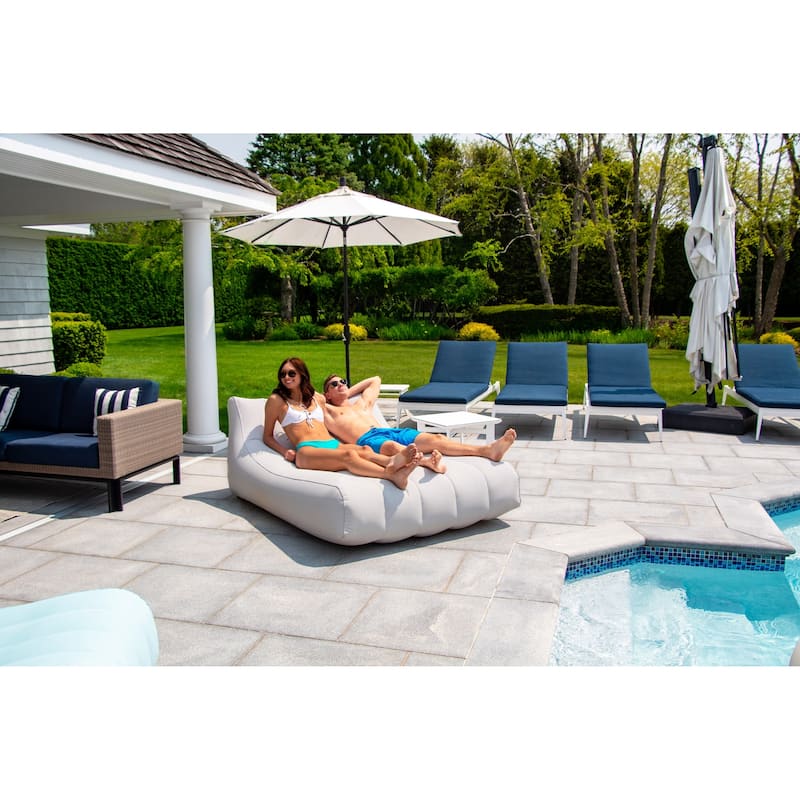 Cloud Oxford Fabric Inflatable Swimming Pool XL Chaise Lounger - 73" - Beige