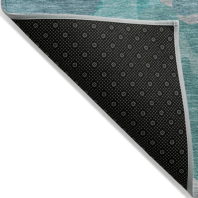 Machine Washable Indoor/Outdoor Modern Brushstrokes Chantille Rug