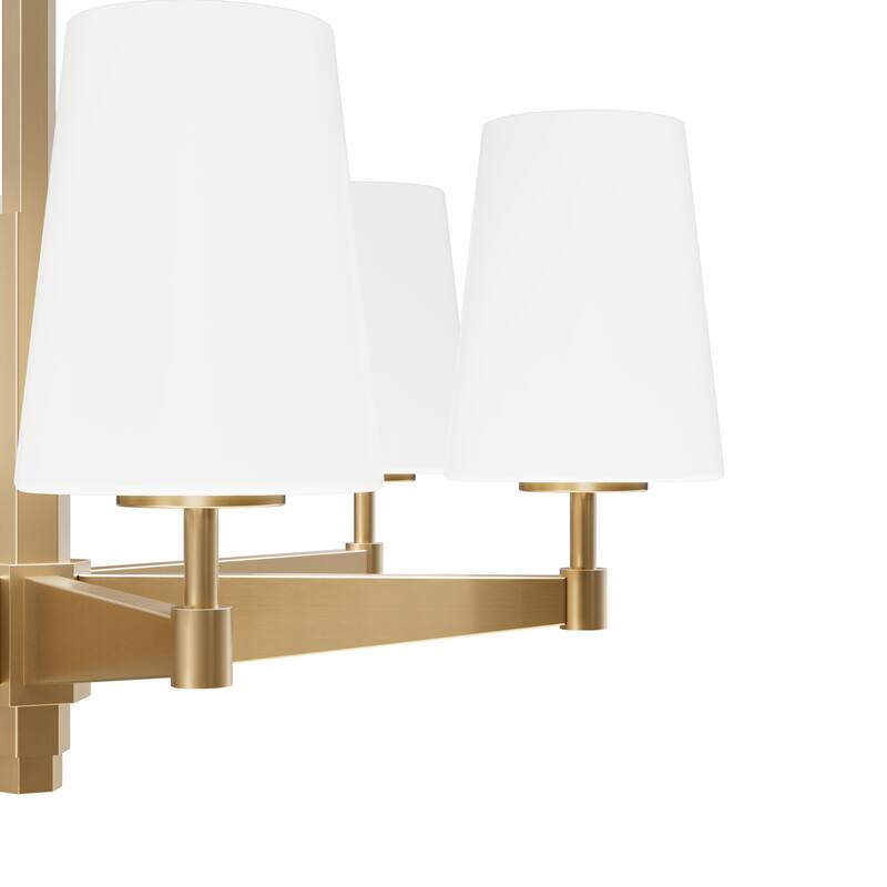 Hunter Nolita Chandelier - Entry, Dining Room, Living Room, Bedroom - Modern, Transitional - Glass Shades