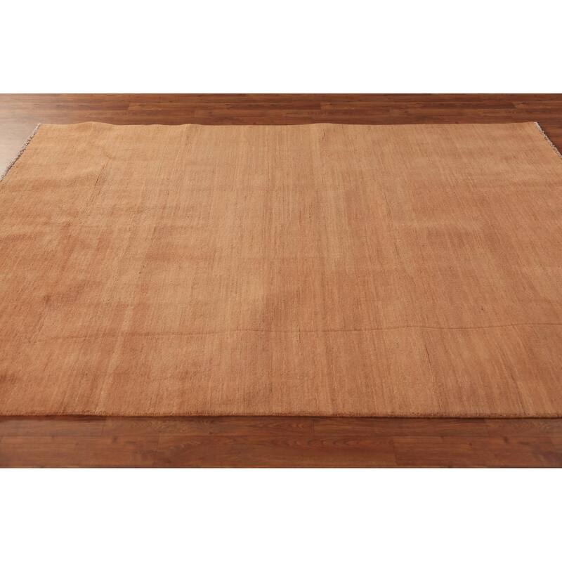 Modern Gabbeh Area Rug Handmade Oriental Solid Wool Carpet - 5'7" x 7'11"