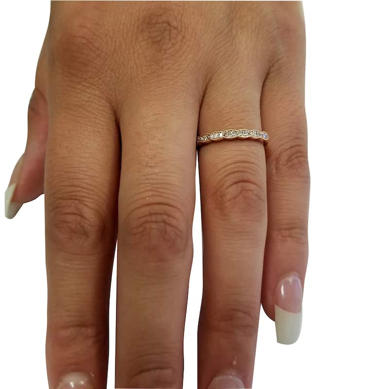 Pompeii3 14k Rose Gold 1/5ct TDW Diamond Stackable Wedding Ring - White I-J - White I-J