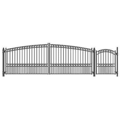 ALEKO Set of Paris Style Steel Swing Dual Driveway 16 ft Gate with Pedestrian Gate - 16 ft x 6 ft / 5 ft x 4 ft