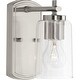 preview thumbnail 3 of 3, Adley Collection One-Light Brushed Nickel Clear Glass New Traditional Bath Vanity Light - 4.5 in x 6 in x 7.75 in