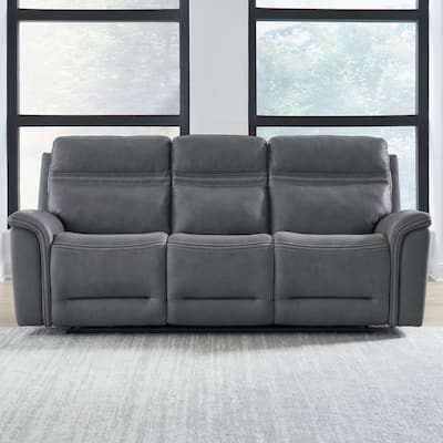 Liberty Furniture Cooper Power Sofa - Blue Gray - Width 87" x Depth 41" x Height 41"