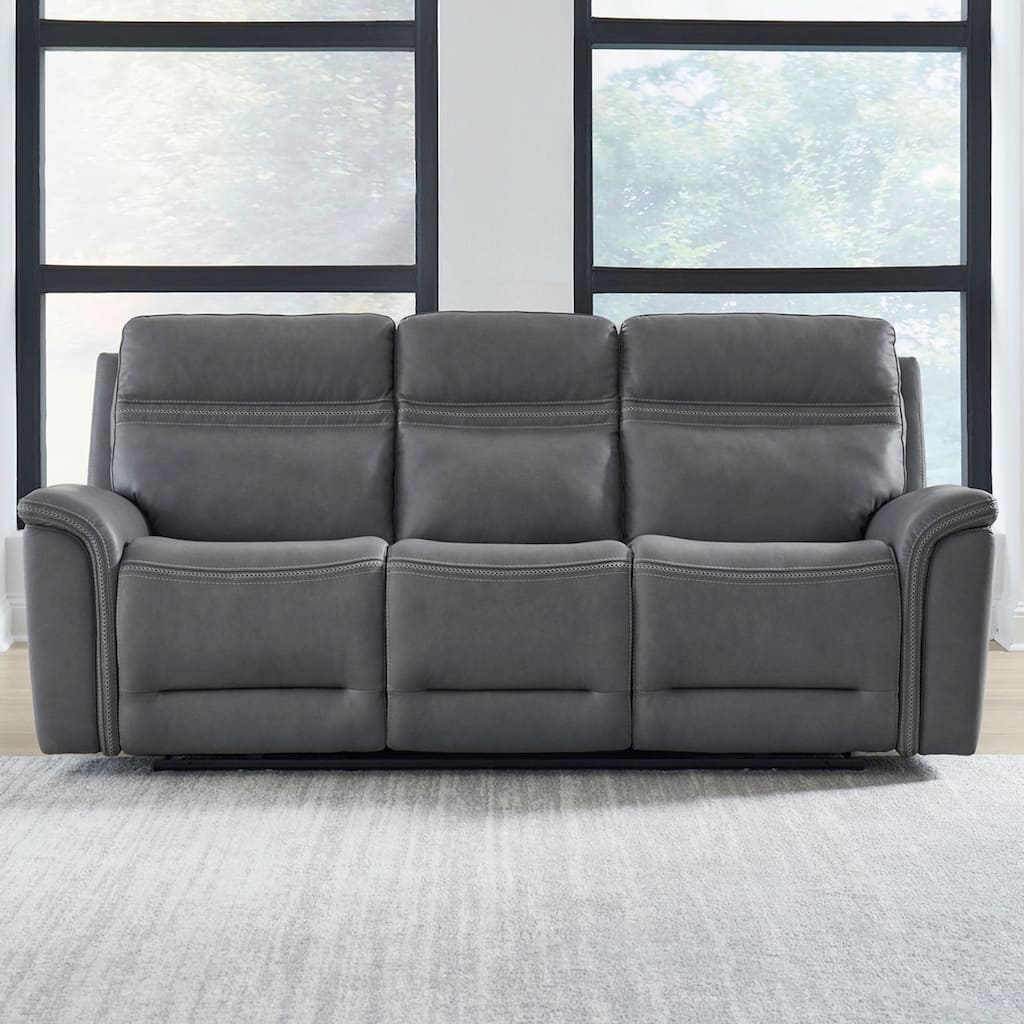 Liberty Furniture Cooper Power Sofa - Blue Gray - Width 87" x Depth 41" x Height 41"
