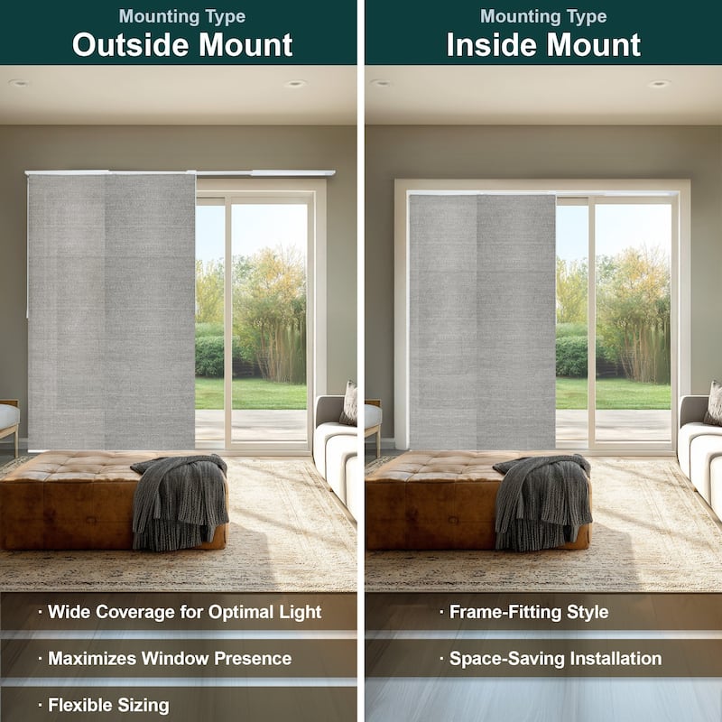 CHICOLOGY Adjustable Sliding Panels, 4-Rail Track, Light Filtering