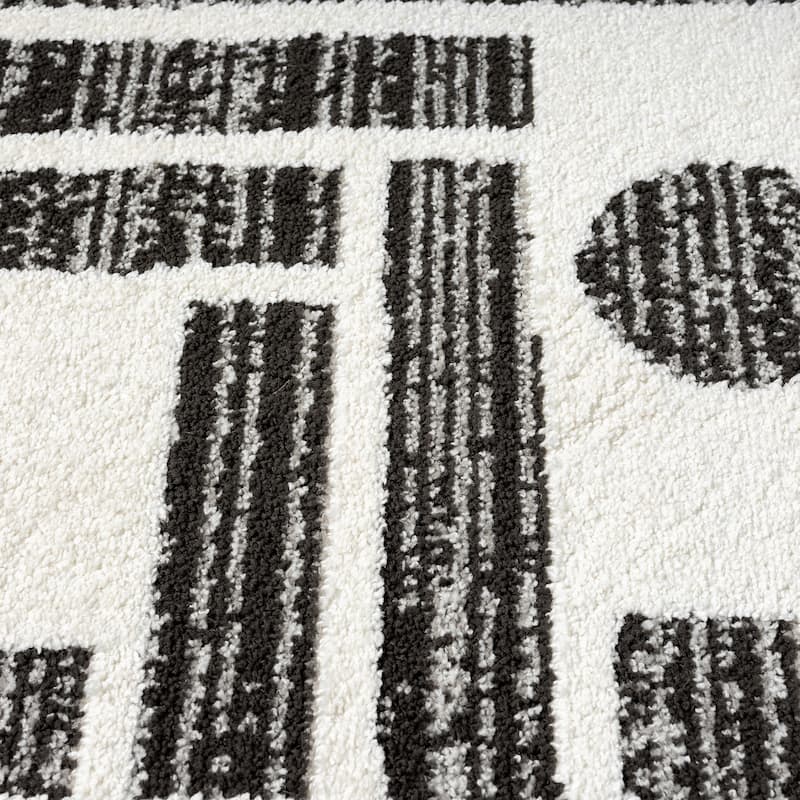 Abani Rugs Nomad Collection NOM110A Cream Grey Geometric Area Rug