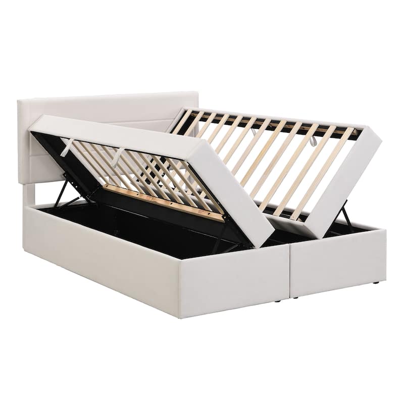 Upholstered Platform Bed with Storage Underneath Bed Bath & Beyond