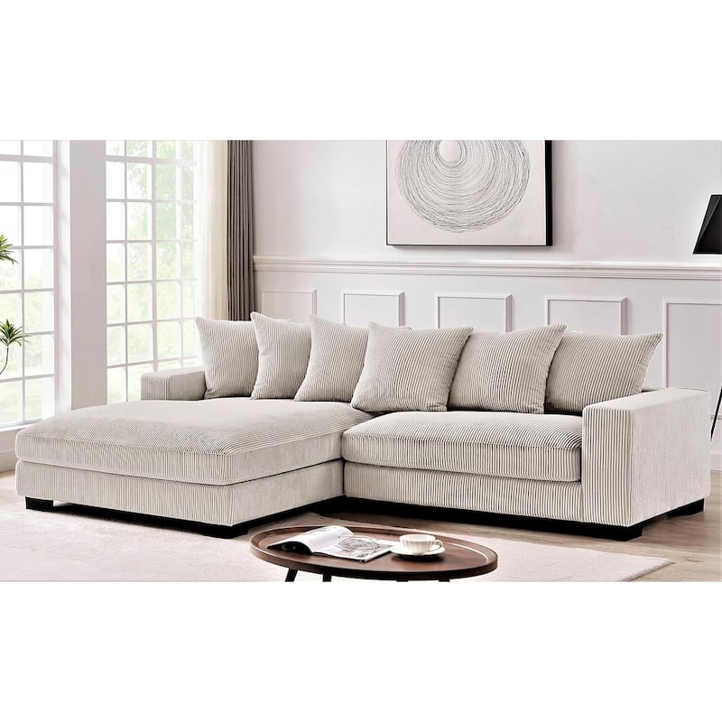 Payan 102.4 inch Wide Corduroy 2-Piece Sectional Sofa