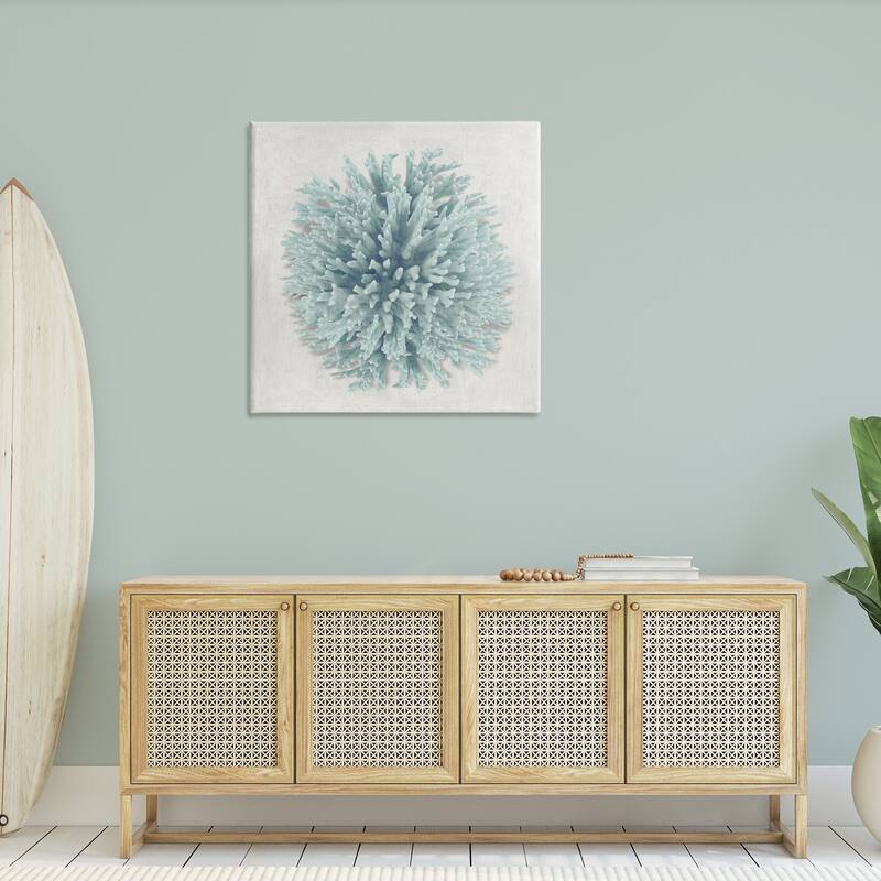 Stupell Coral Ball Blue Sea Beach Design Canvas Wall Art