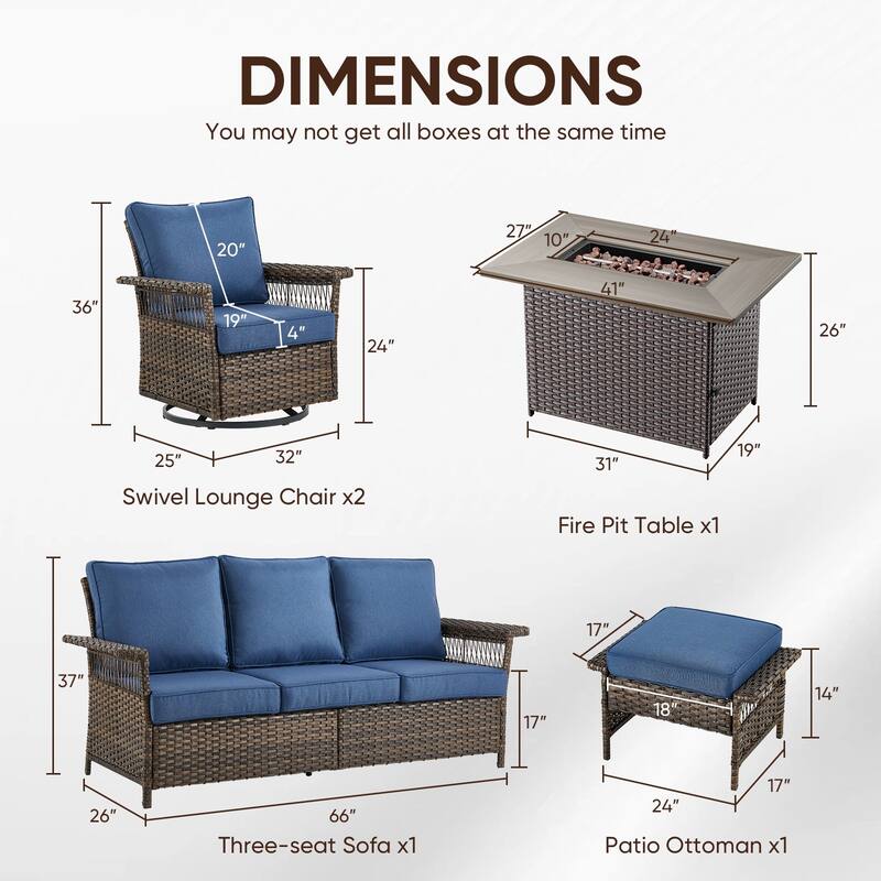 Gymojoy Patio Furniture Set with Professional Outdoor Cushions