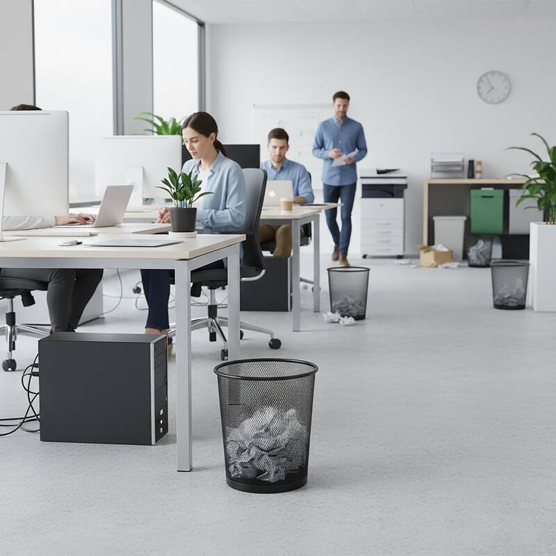 Creative Home 2.5 Gallon Black Steel Mesh Round Wastebasket