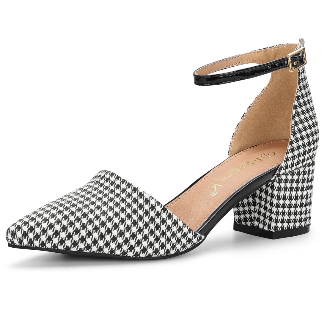 black and white heels with ankle strap