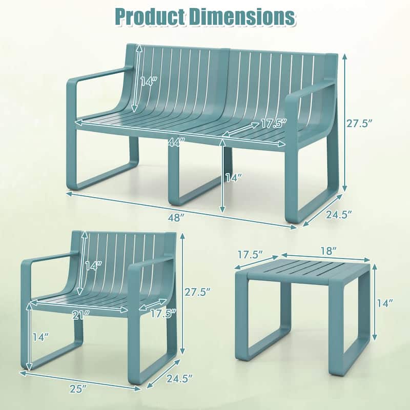 Costway 5 PCS Patio Furniture Set with 1 Loveseat 2 Patio Chairs & 2 - See Details