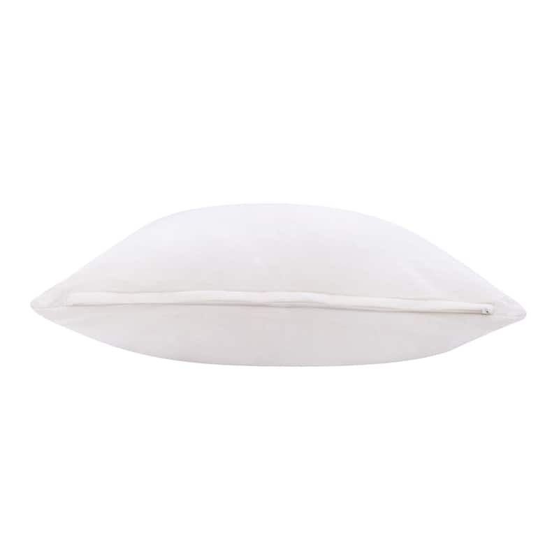 HomeRoots 20" X 20" Ivory 100% Cotton Zippered Pillow