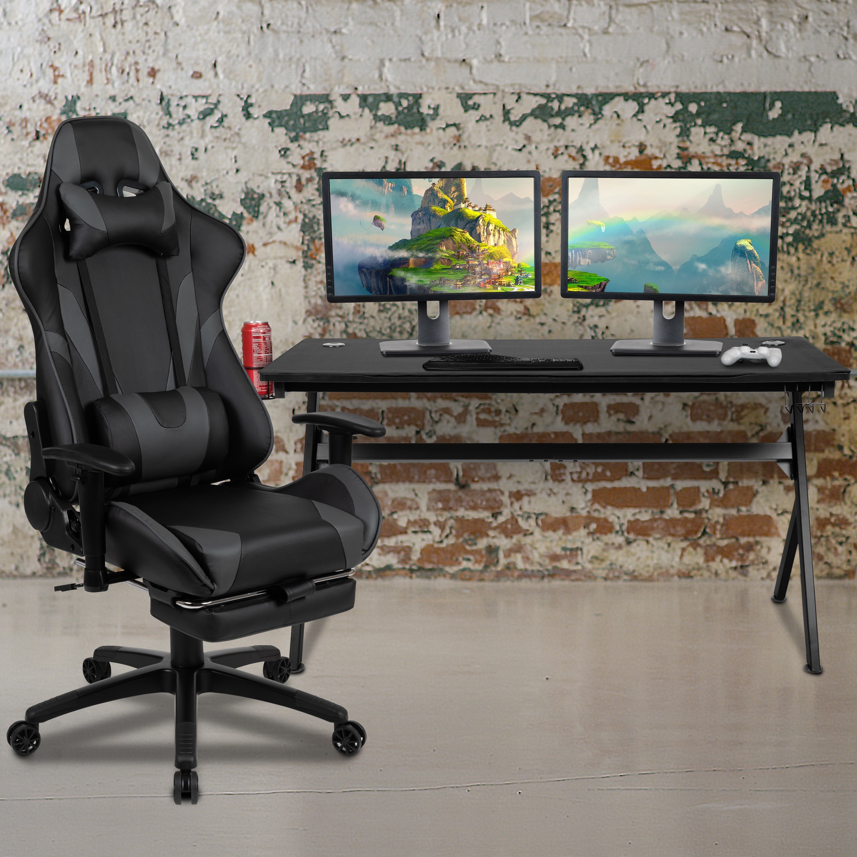 Gaming Desk Bundle - Cup/Headset Holder/Mouse Pad Top
