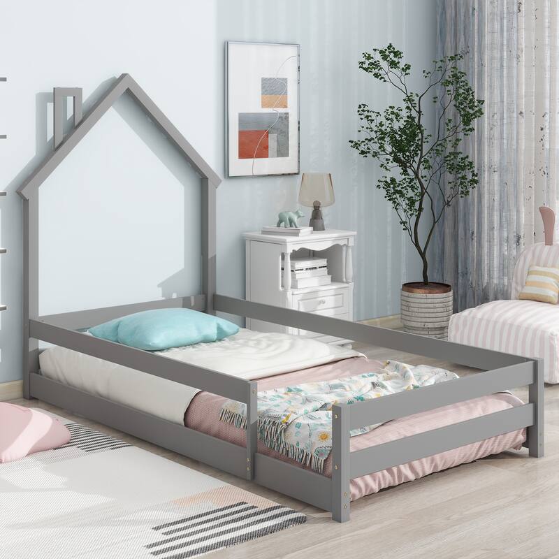 WW Twin Size Wood bed - Grey