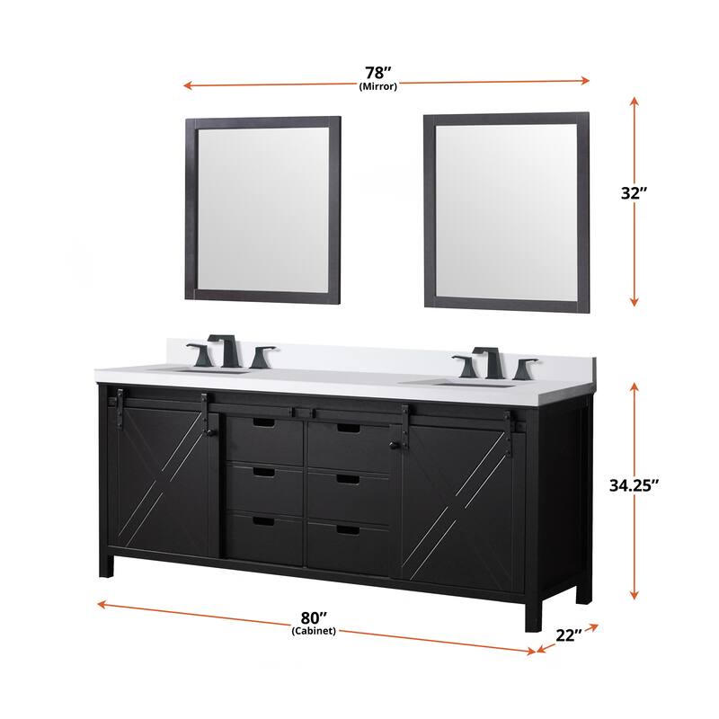 Marsyas Brown Bath Vanity, Cultured Marble Countertop and Mirrors