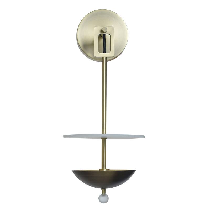 StyleCraft Astra Wall Sconce - 8"W x 8"D x 19.25"H - Brass, Bronze