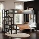 preview thumbnail 13 of 20, Twin over Full Size Metal Bunk Bed with Wardrobe