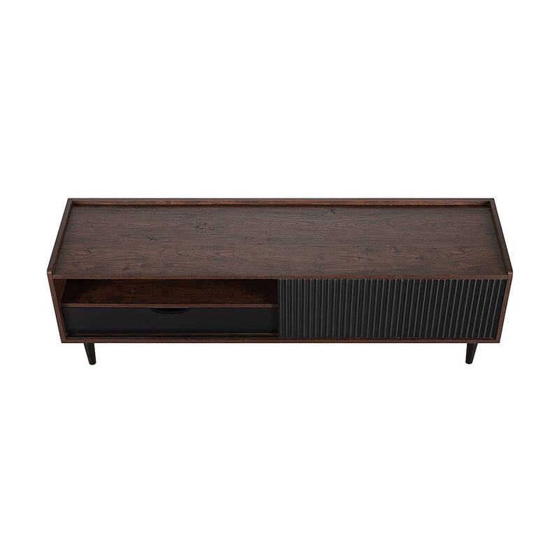 Manhattan Comfort Duane 59.25 In. Modern Ribbed Media Cabinet Console