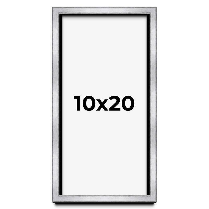 10x20 Shadow Box Frame Silver | 1.375 Inches Deep Real Wood