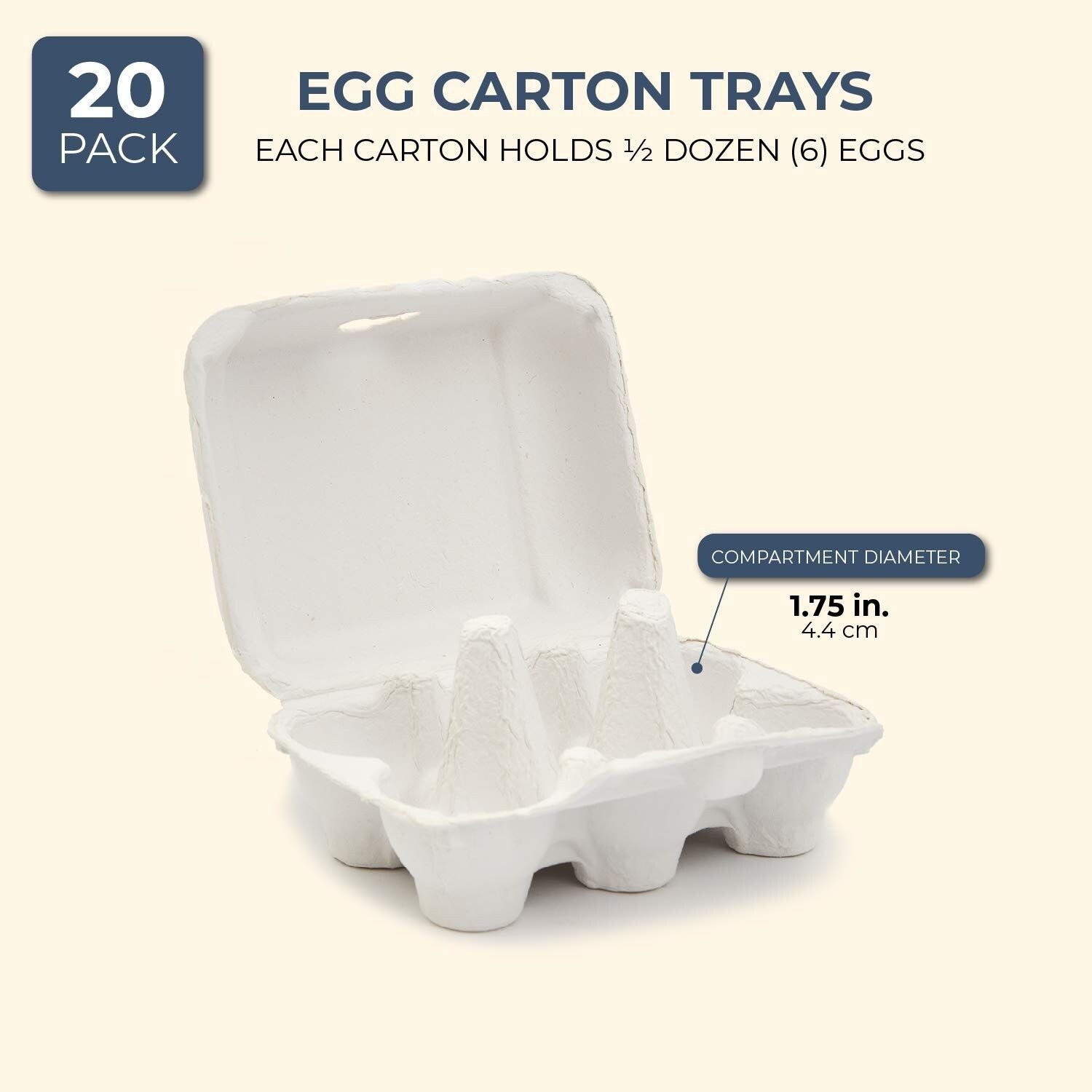 48 Pack Egg Cartons Bulk Holds 1 Dozen Chicken Eggs with Date