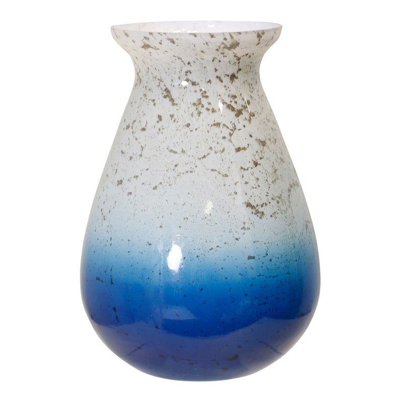 StyleCraft Glass Vase - Blue Speckle Ombre - Blue