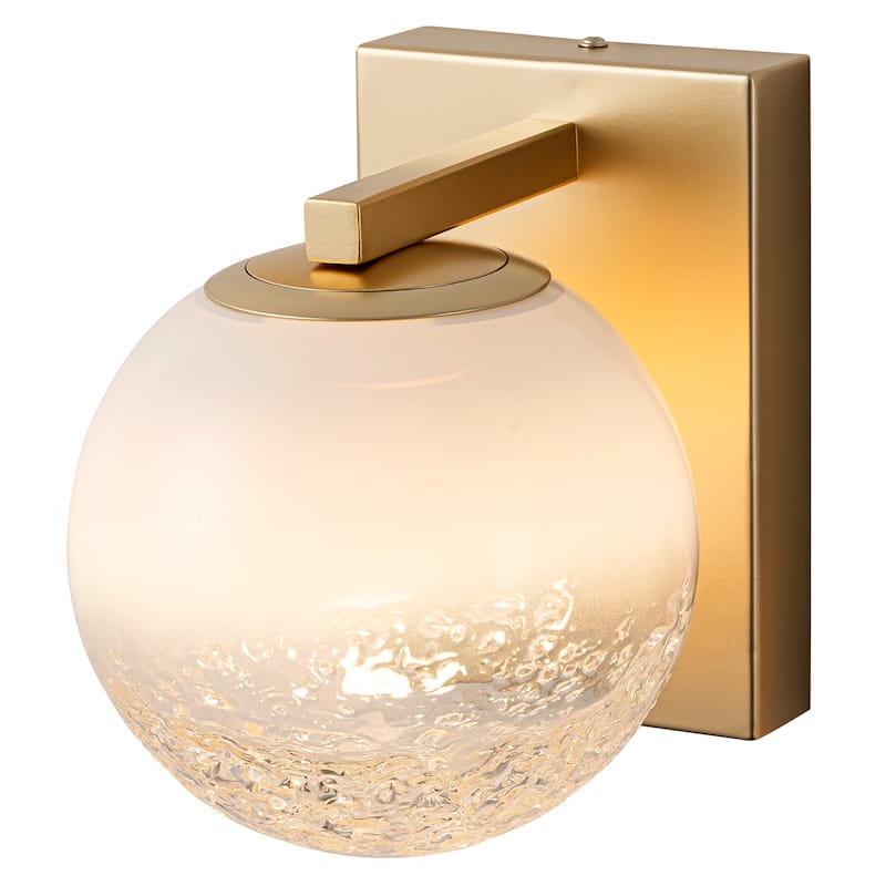 LED Wall Light with Clear-to-White Glass Globe Shade Dual Mount