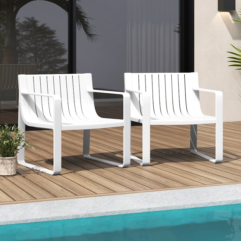 Costway Patio Chairs Set of 2/4 Weather-resistant Plastic Outdoor