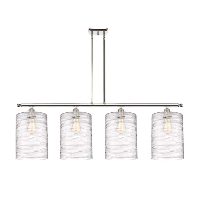 Innovations Lighting Cobbleskill - 4 Light 48" Island Light - Deco Swirl/Polished Nickel
