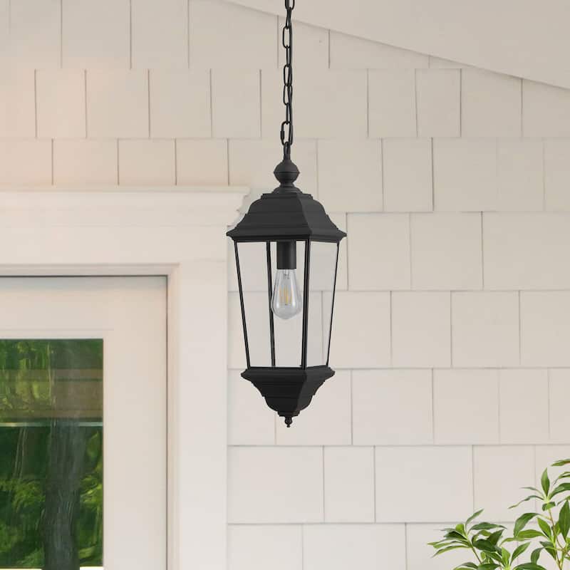 SAFAVIEH Outdoor Lighting Teri 7-inch Metal Pendant - 7"W x 7"D x 82"H