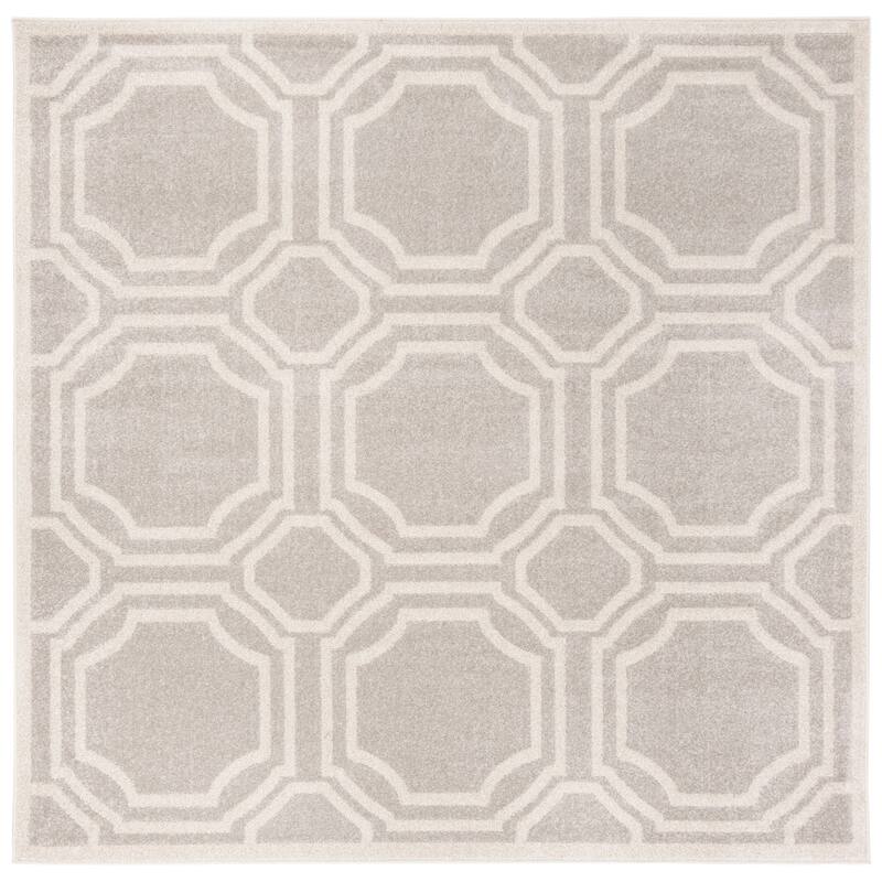 SAFAVIEH Amherst Aleksei Modern Rug - 7' Square - Light Grey/Ivory