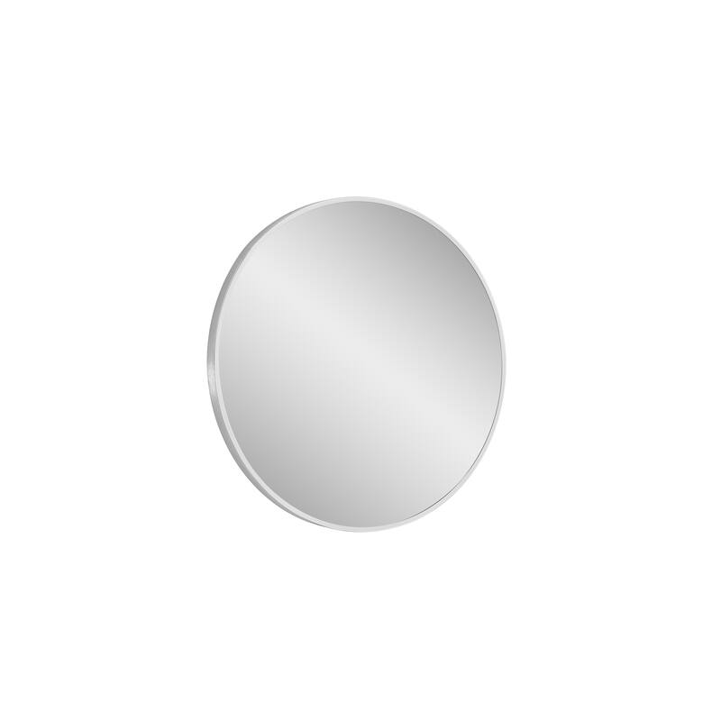 Vera 28 in. x 28 in. Modern Round Framed Vanity Mirror - Chrome