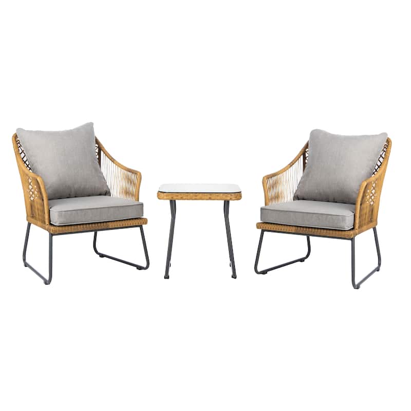 SAFAVIEH Outdoor Rihanna 3-Piece Lounge Set - 19Wx19Dx19H