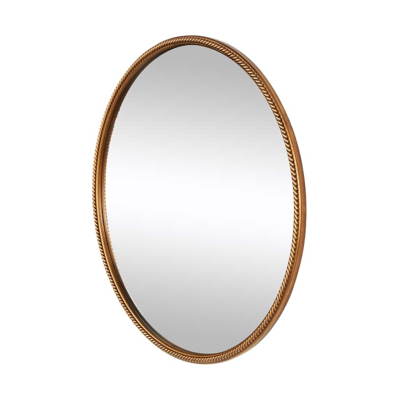 Resin Wall Mirror with Twisted Chain Inspired Frame - Gold - Roche River Decor