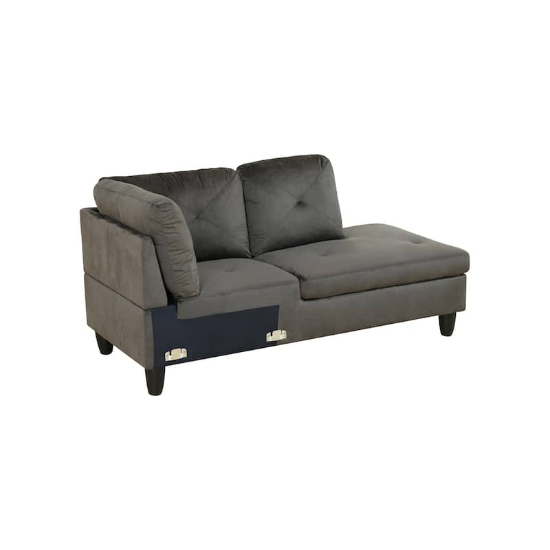 Grey Flannel 3-Piece Living Room Sofa Set