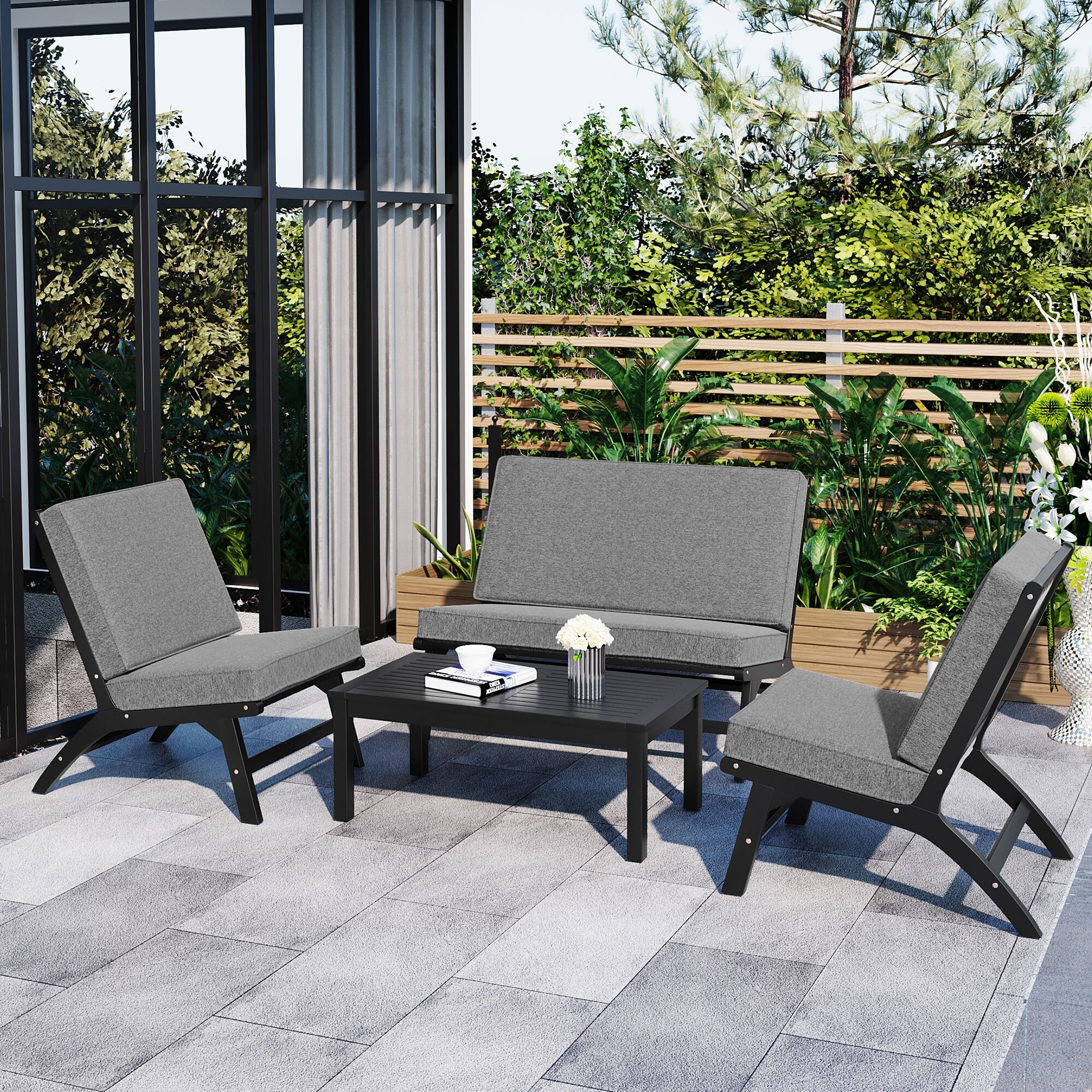 Wooden garden sofa set deals