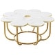 preview thumbnail 8 of 8, 39.37-inch Modern Flower-Shaped Coffee Accent Table for Living Room