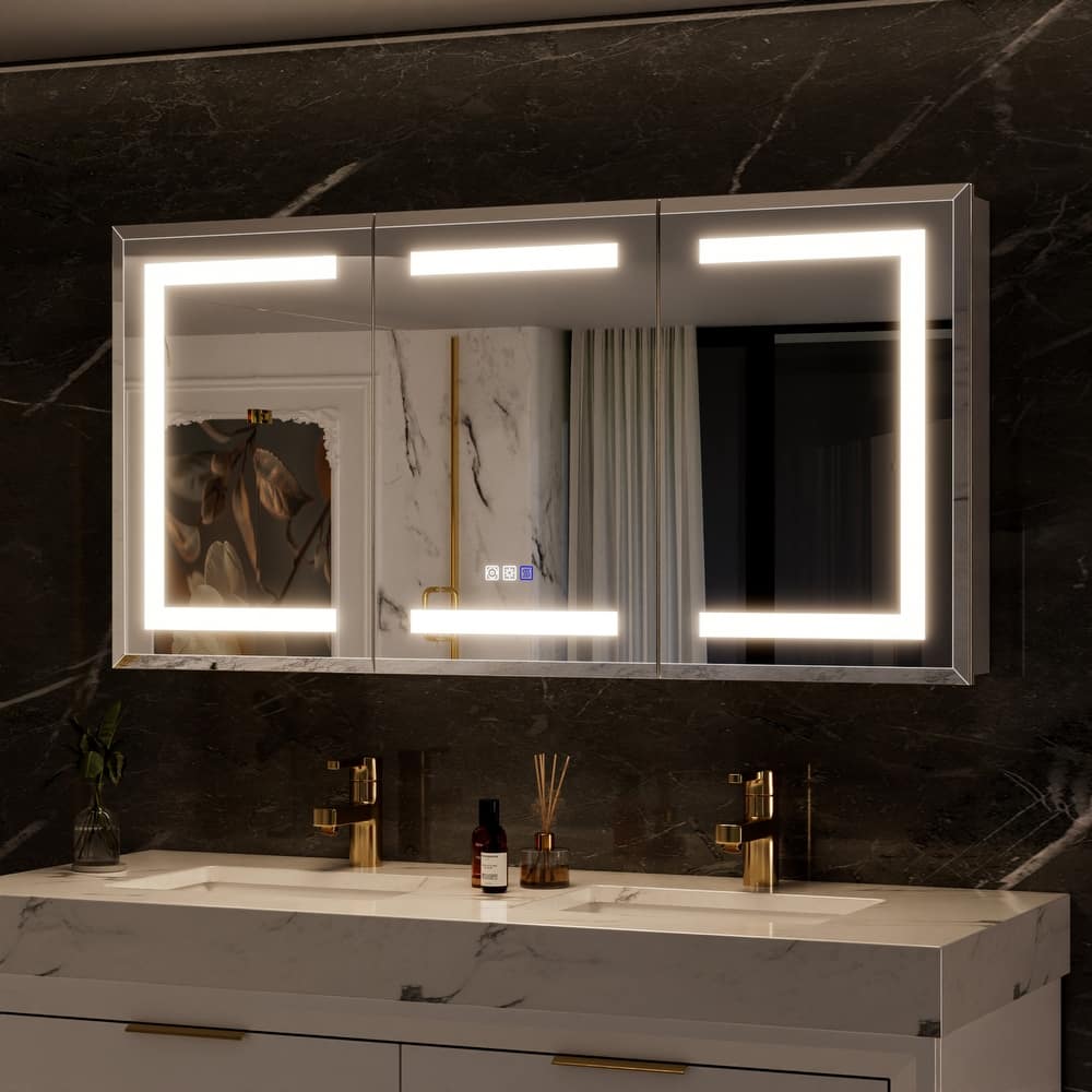 30-48'' W x 24'' H Surface or Recessed LED Bathroom Medicine Cabinet With Mirror,Defog & Quiet Hinges