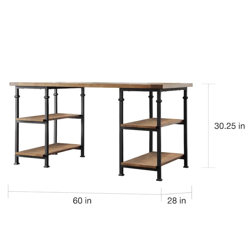 Myra Industrial Rustic 3-piece Desk Bookcase Set by iNSPIRE Q Classic