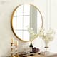Neutypechic Modern Thin Frame Wall-Mounted Vanity Round Mirror