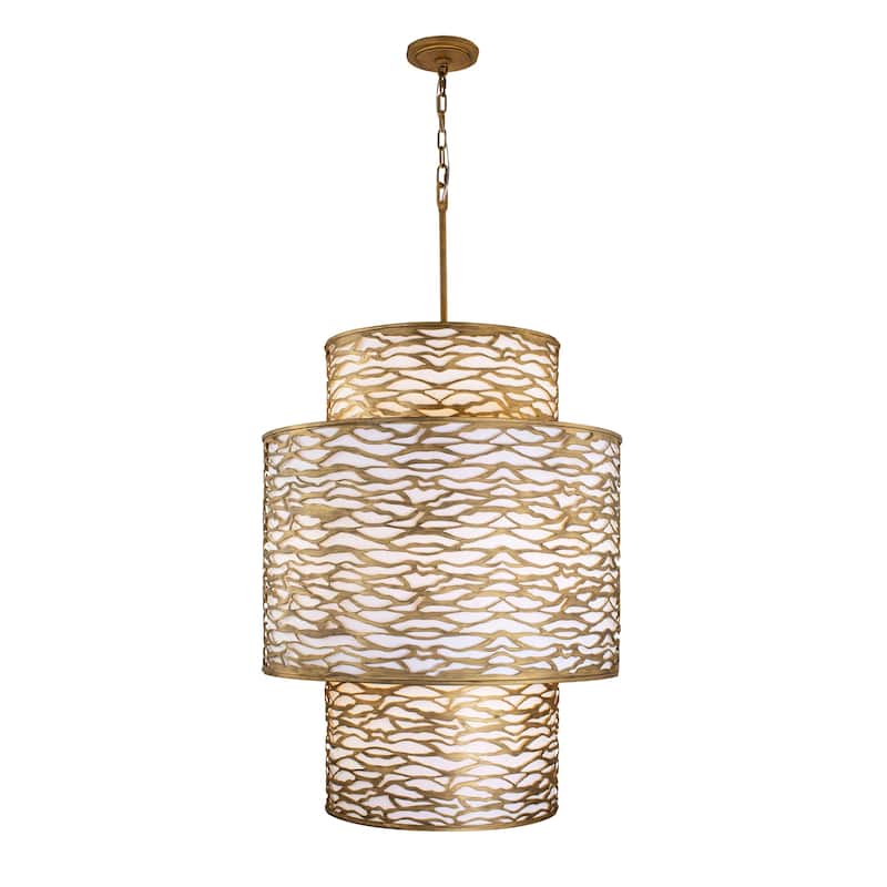 Kato 16-Light 3-Tier Foyer Pendant Light - Havana Gold