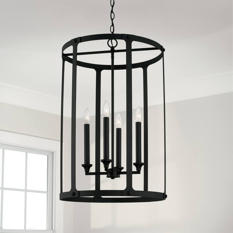 Brennen 4-light Black Iron Foyer Pendant