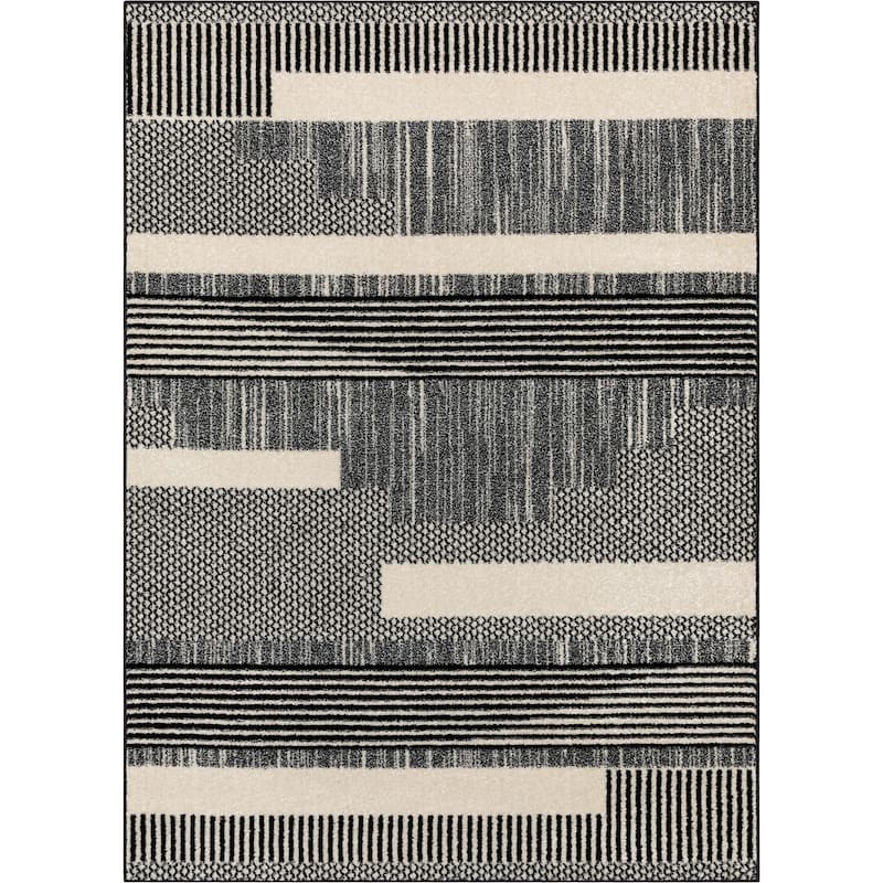 Well Woven Mystic Athena Tribal Moroccan Area Rug - 5' 3" x 7' 3" - Black Dark Grey - Rectangle